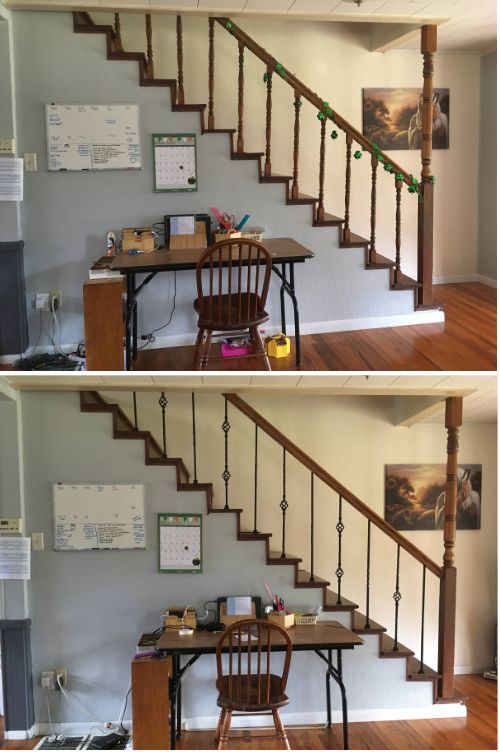 before and after pictures of installing stair balustrades