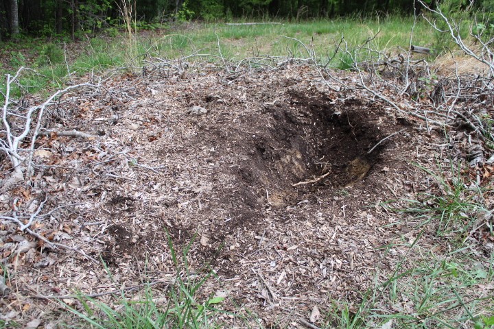 mulch pile used for the good soil underneath.