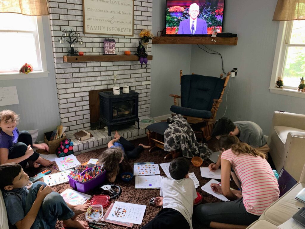 children watching general conference