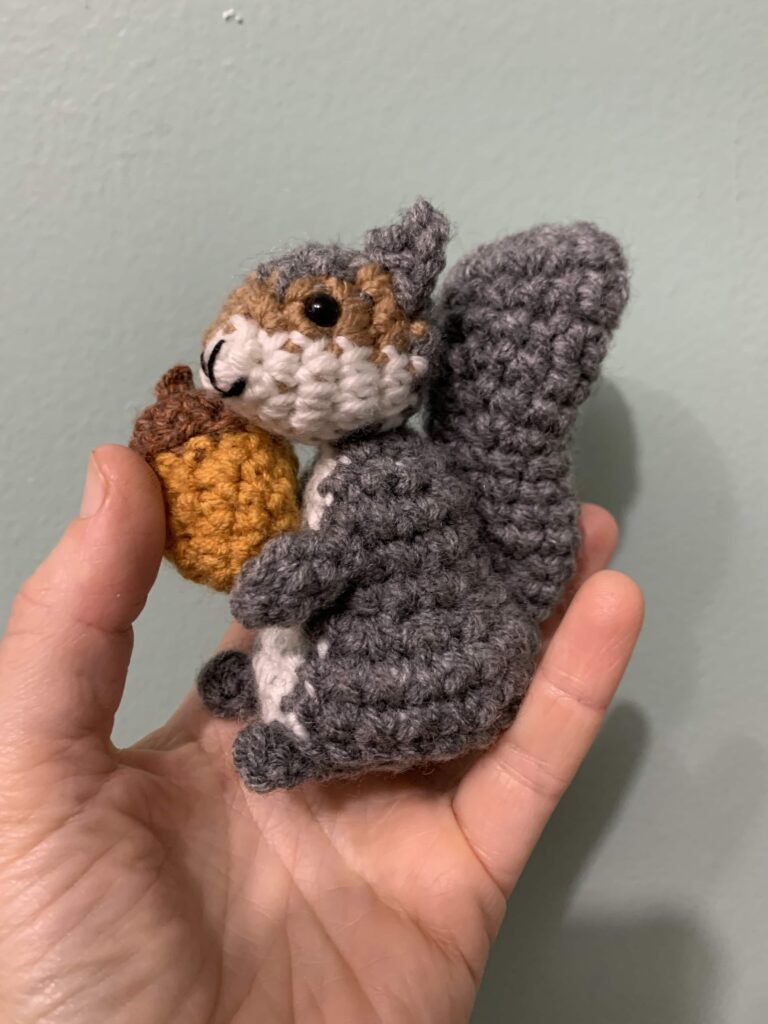 hand crocheted squirrel
