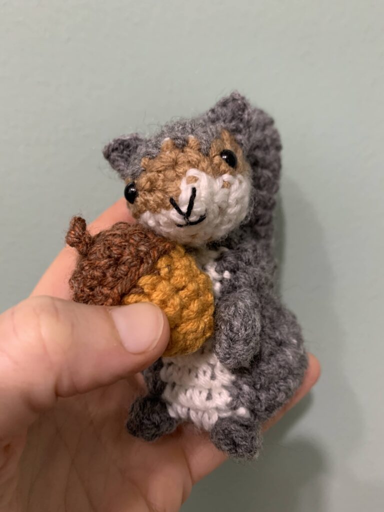 crocheted squirrel by 13 year old